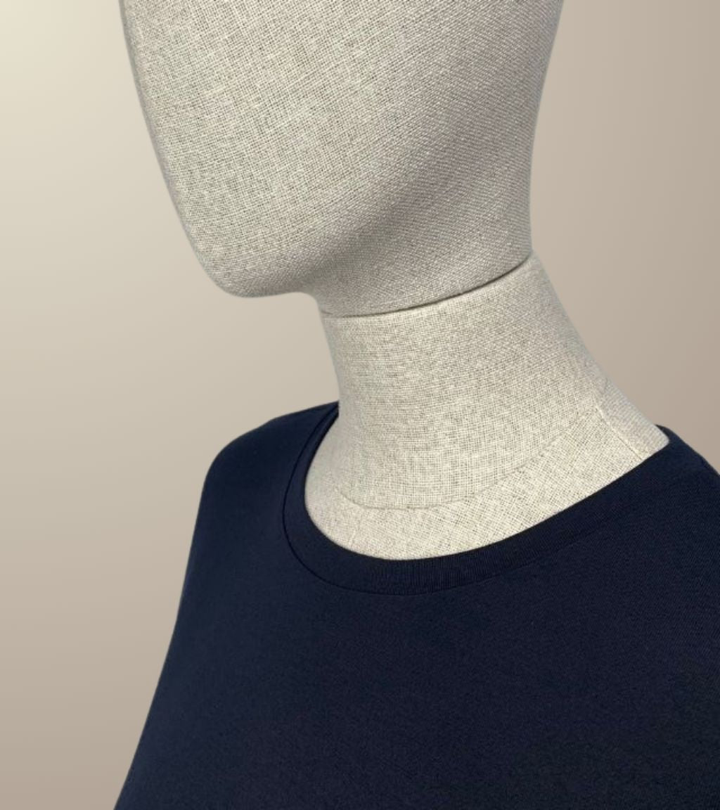 LE T-SHIRT DROIT FEMME - 100% LAINE MARINE