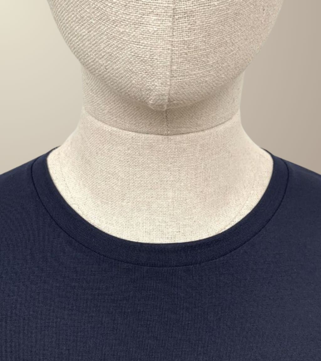 LE T-SHIRT DROIT HOMME - 100% LAINE MARINE