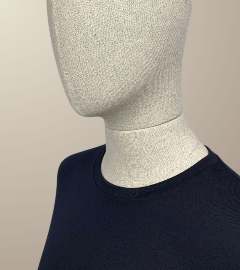 LE T-SHIRT DROIT HOMME - 100% LAINE MARINE