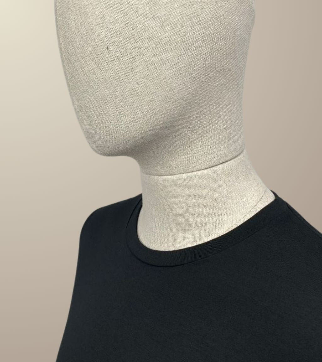 LE T-SHIRT DROIT HOMME - 100% LAINE NOIR