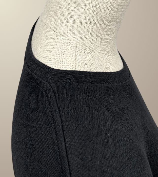 LE T-SHIRT DROIT FEMME - 100% LIN NOIR