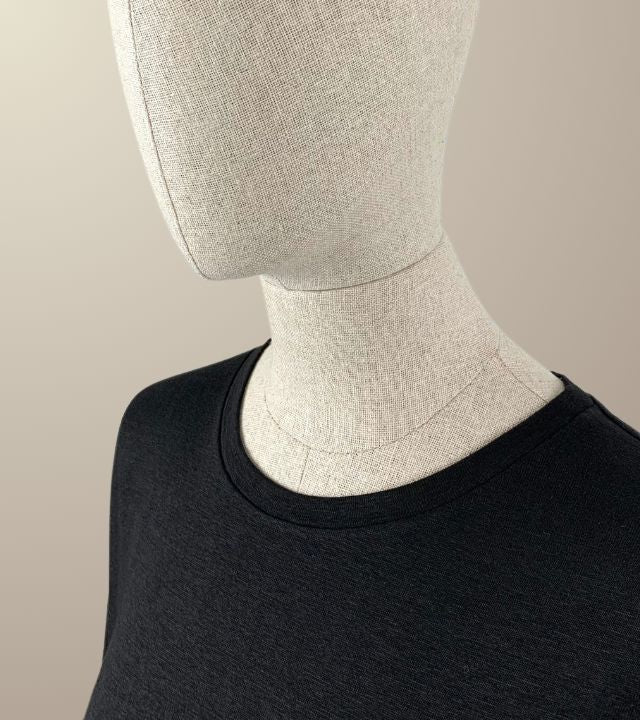 LE T-SHIRT DROIT FEMME - 100% LIN NOIR