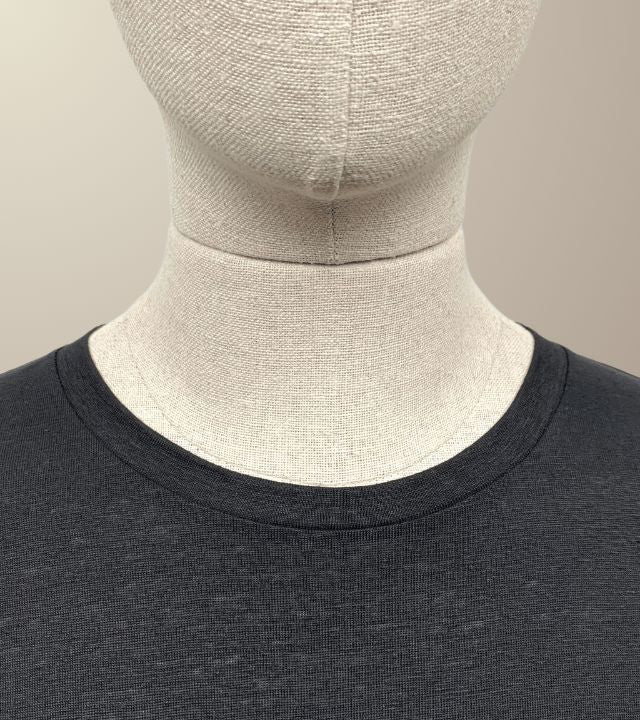 LE T-SHIRT DROIT HOMME - 100% LIN NOIR