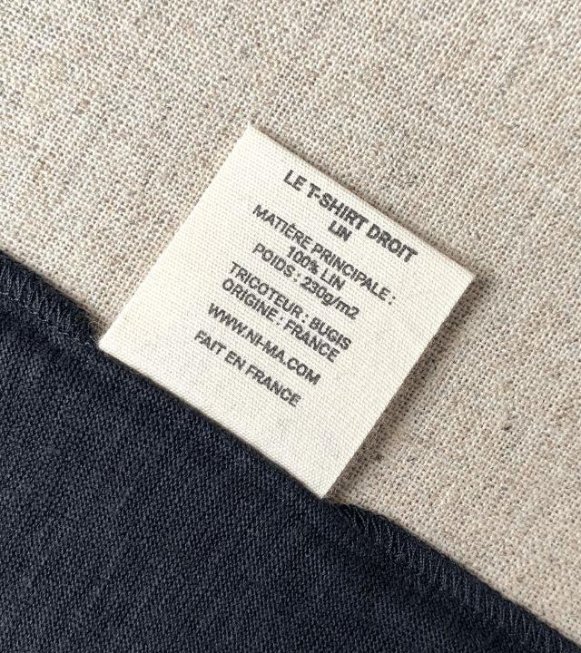 LE T-SHIRT DROIT HOMME - 100% LIN NOIR